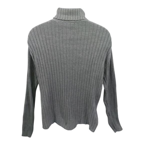 OLD NAVY OUTLET! LUXE DOVE GRAY RIBBED KNIT TURTLENECK SWEATER! SZ L - Picture 5 of 8